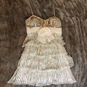 White and sequin Sherri Hill cocktail dress